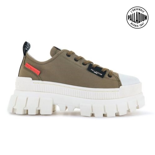 Chaussures Plateforme Palladium Revolt LO TX Femme Vert Olive | FR OSA087W